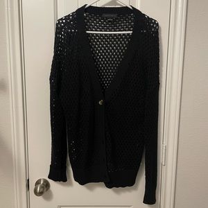 Sanctuary black cardigan with tortoise buttons. Size large